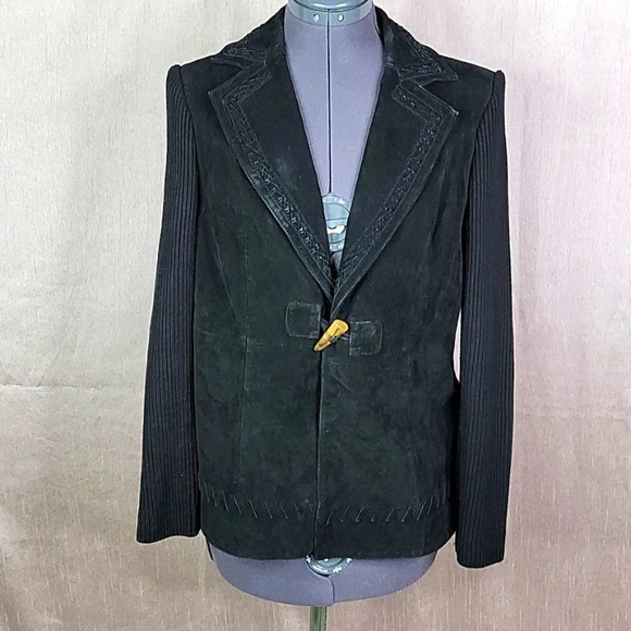 PETER NYGARD Leather Suede and Knit‎ Jacket Size Small - Picture 1 of 10